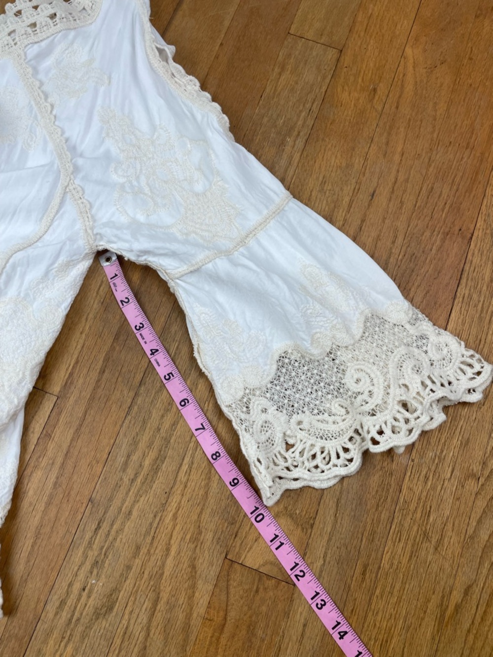 Democracy Cream and White Crochet-Trim Peasant Blouse - Picture 6 of 16